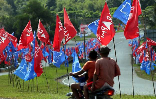 Election flags at Cameron Highlands