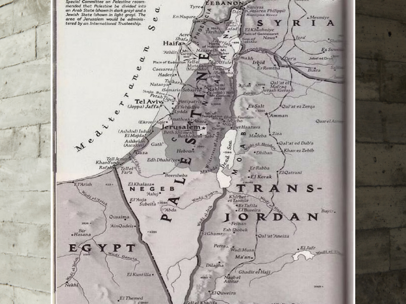 Special Committee on Palestine Recommended That Palestine Be Divided into an Arab State (shown in Dark Gray) and a Jewish State (shown in Light Gray). the Area of Jerusalem Would Be Administered by an International Trusteeship, As Spelt out in the Balfour Declaration