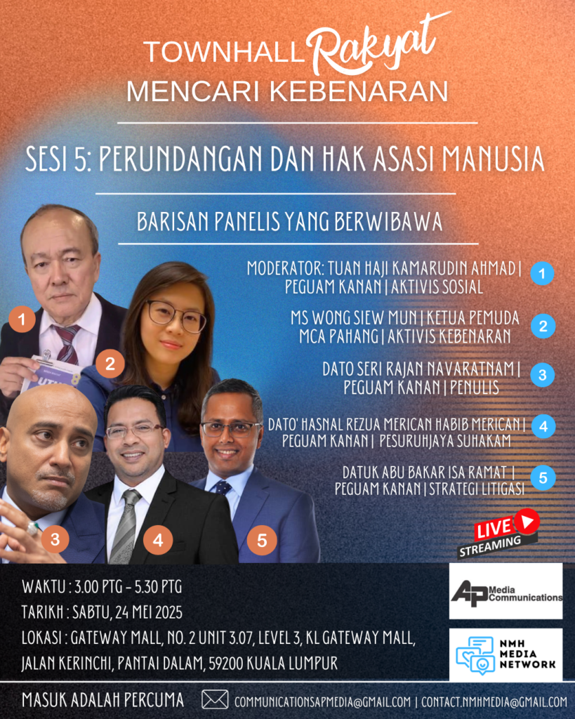 Townhall pada hari Sabtu dijangka membincangkan perkembangan terkini apabila bekas PM Najib Razak memfailkan prosiding penghinaan terhadap bekas Peguam Negara